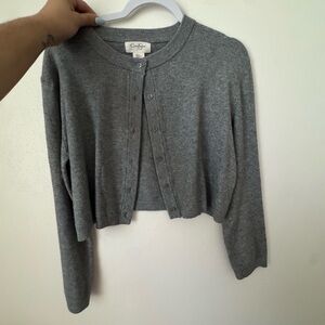 Jessica Simpson Gray Button-Up Cardigan